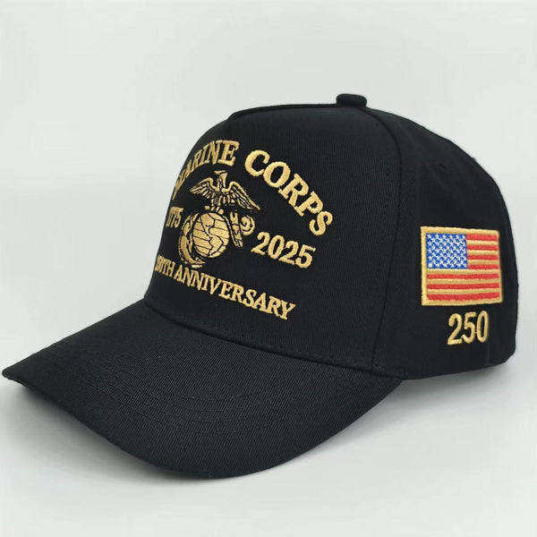 Marine Corps 250th Anniversary Cap – Black