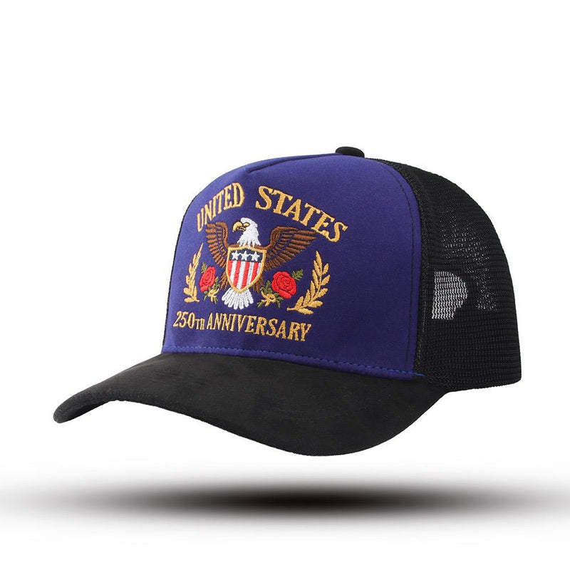 250th Anniversary Eagle Crest Trucker Cap – Royal Blue
