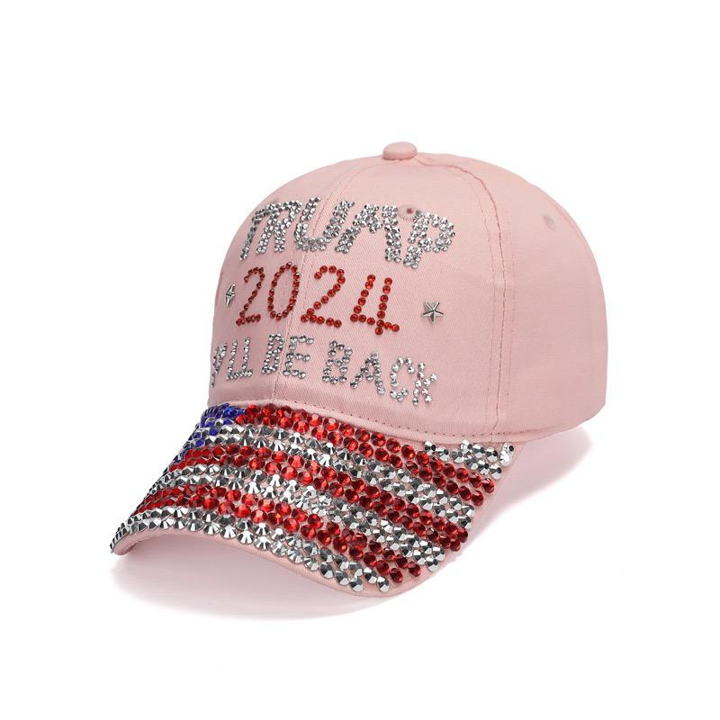 Trump 2024 Ill Be Back America Flag - Pink
