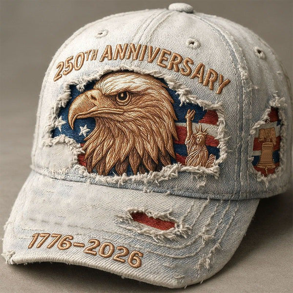 250th Anniversary Distressed Eagle & Liberty Cap – Light Denim
