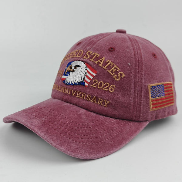 250th Anniversary Eagle Cap – Washed Burgundy