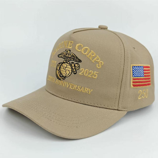 Marine Corps 250th Anniversary Cap – Khaki